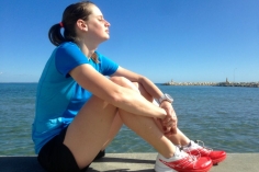 Po&oacute;r Brigitta tereptriatlon versenyző ritka pihenő pillanata