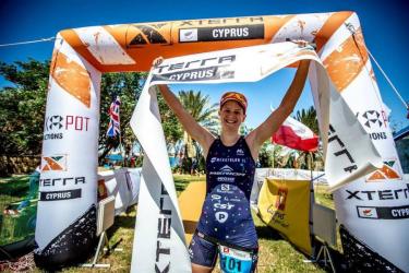 Po&oacute;r Brigitta a c&eacute;lban, &eacute;lete egyik legnagyobb győzelm&eacute;vel